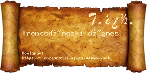 Trencsánszki Ágnes névjegykártya